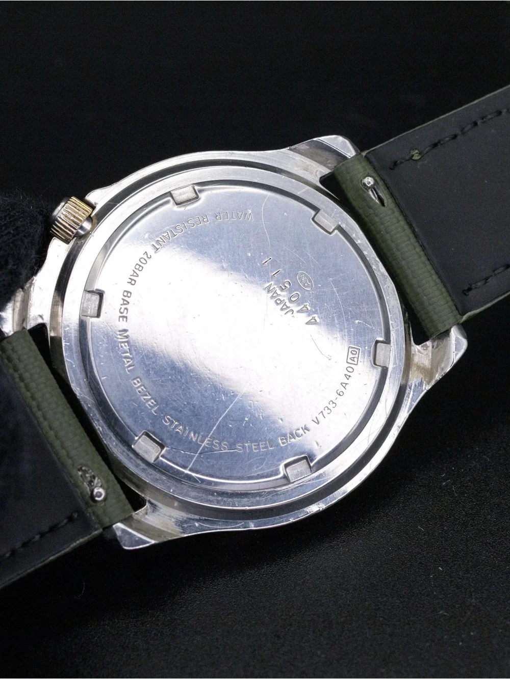 Seiko Alba Rare Aqua Gear V733-6A40 Vintage 36mm JDM Import Day Date Watch